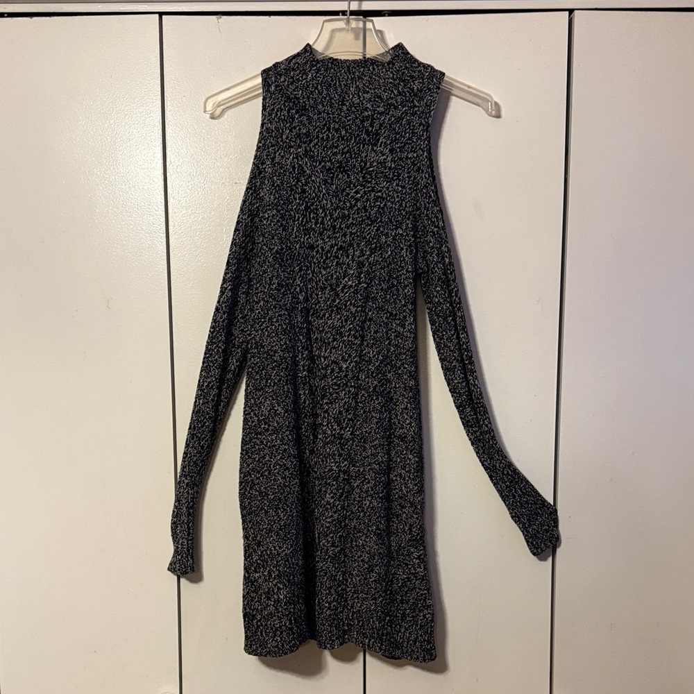 Express Black and Gray Long Sleeve Dress